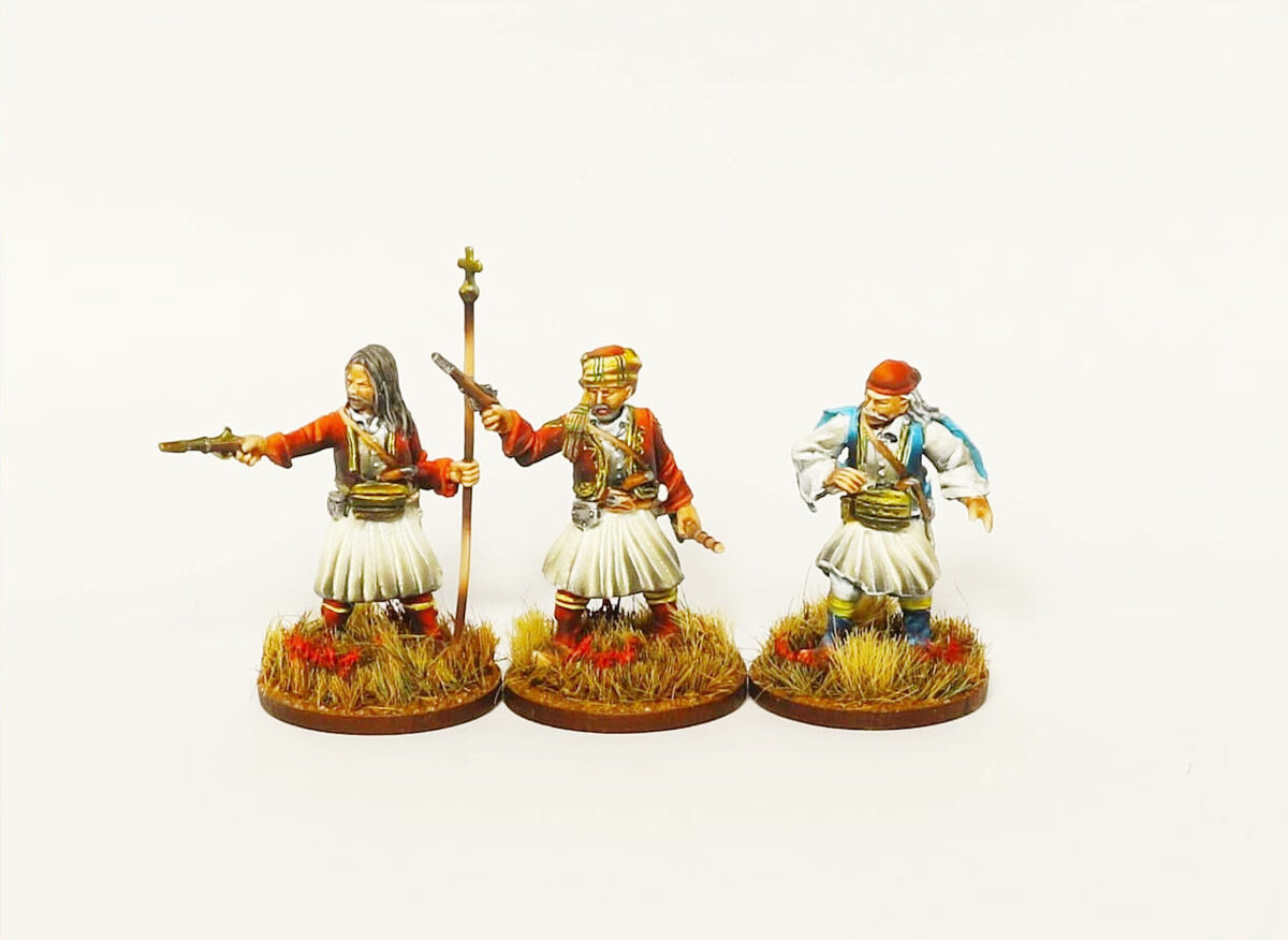 GWI002 Nikitaras with Greek Rebels command group 28mm Resin miniatures