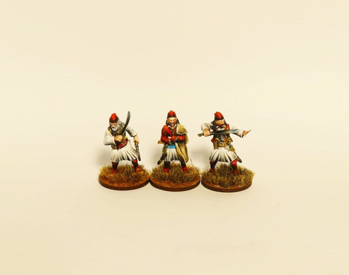 GWI004 Greek Rebels with swords and yatagans  28mm Resin miniatures